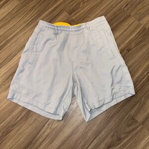 BirdDogs Mens Light Gray Yellow boom stick Elastic Waist Shorts Size S
